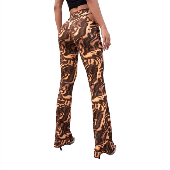 Burning Man Marble Mid Waist Cut Out Sides Flare Pants - Picture 4 of 7